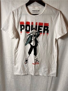 CHAINSAW MAN  "Power" Graphic Tee in White Size Small